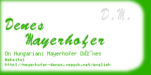 denes mayerhofer business card